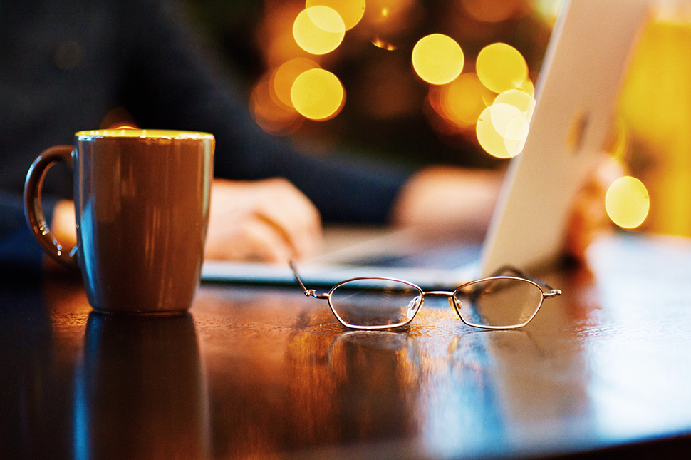 Coffee cup on table